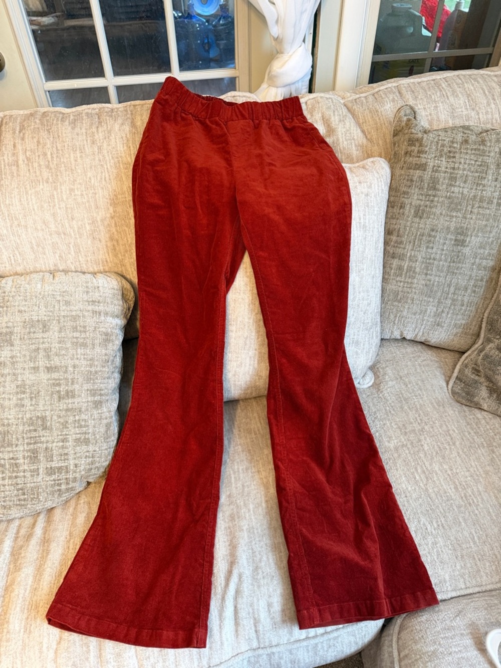 Woman’s corduroy flamingo wide leg rust color pants